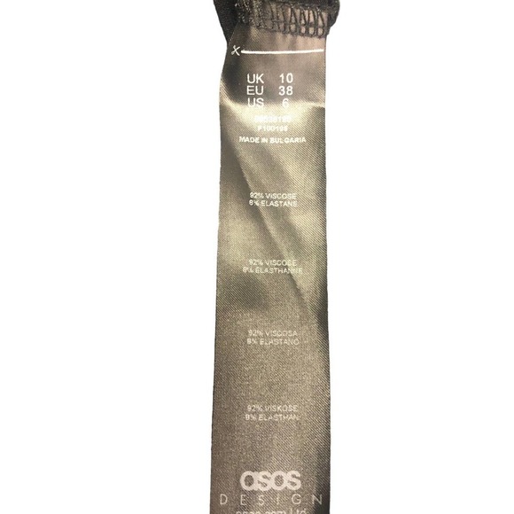 ASOS Top Womens Size 6 Black Square Neck Cropped Long Sleeves - Picture 6 of 7